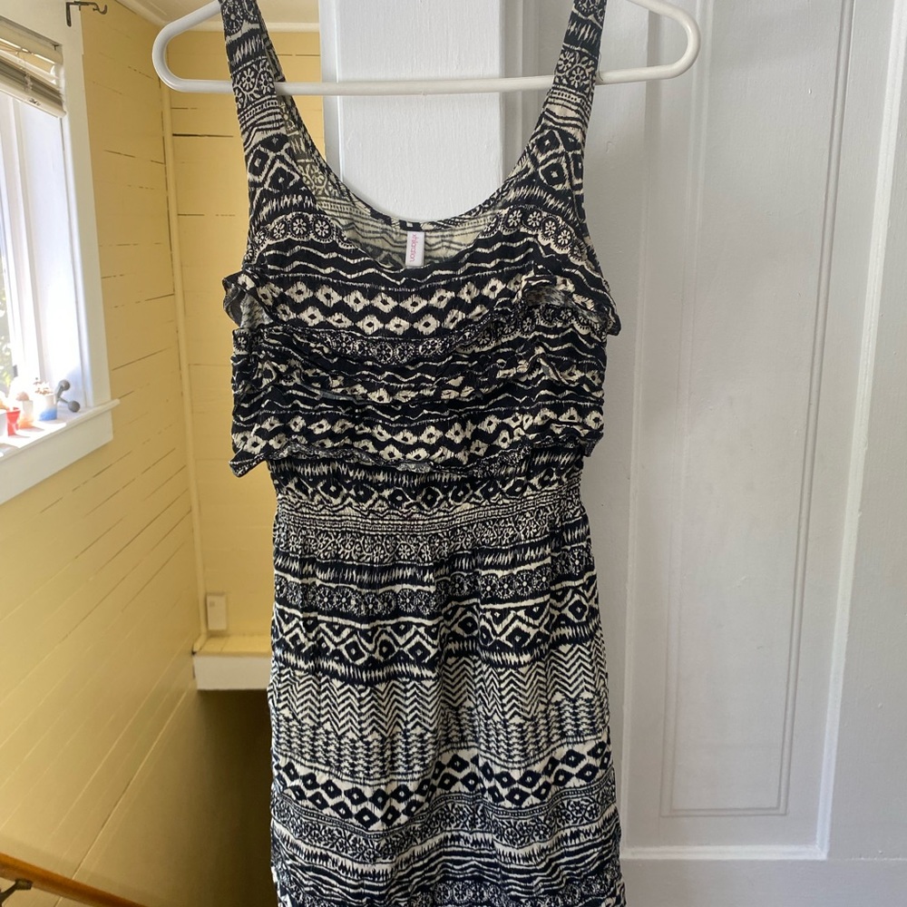 Xhilaration Black and White Tribal Print Mini Dress